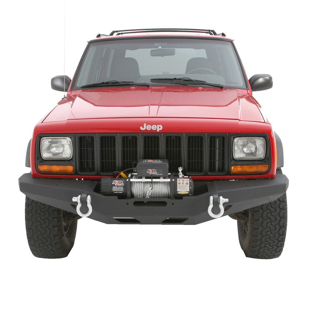 8401-Cherokee-Xj-24-Dr-Xrc-Rock-Crawler-Winch-Front-Bumper-WDring-Mounts;-Black-Textured