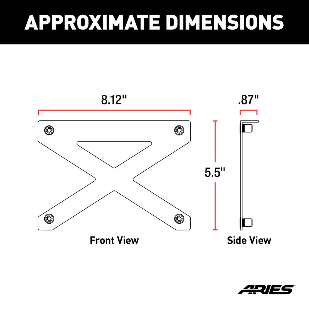 ARIES 85-0000 Pro Series Grille Guard License Plate Bracket