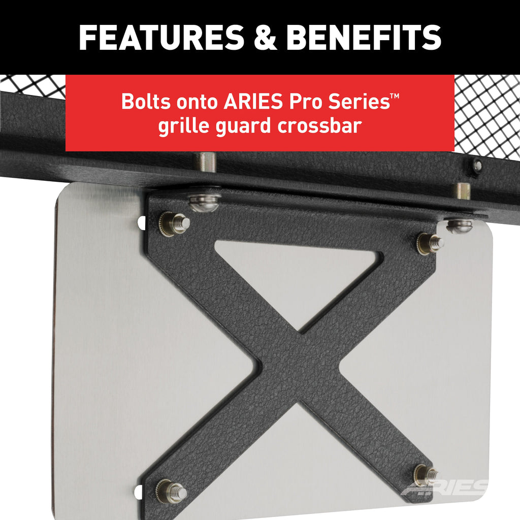 ARIES 85-0000 Pro Series Grille Guard License Plate Bracket