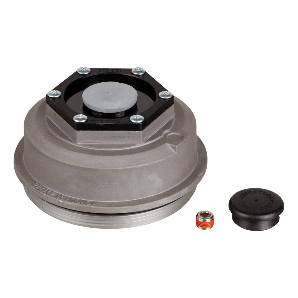 CURT 85373829 Threaded Dust Cap with Rubber Plug, O-Ring, 4" Diameter, 10,000-16,000-lb. Axles