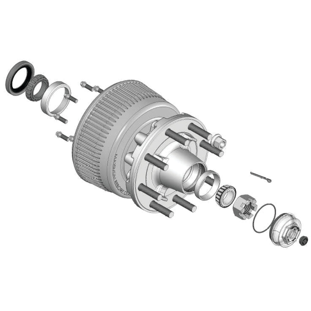 CURT 85373829 Threaded Dust Cap with Rubber Plug, O-Ring, 4" Diameter, 10,000-16,000-lb. Axles