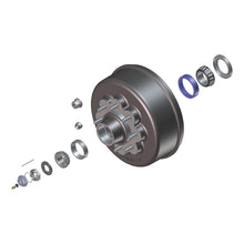 Load image into Gallery viewer, CURT 85373929 Threaded Dust Cap with Rubber Plug &amp; O-Ring, 2-7/8" Diameter, 8,000-lb. Axles