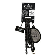 Load image into Gallery viewer, KUMA 857-KM-31DL-BG 3 in 1 Dog Leash - Black/Grey