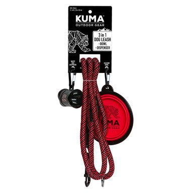 KUMA 857-KM-31DL-RB 3 in 1 Dog Leash - Red/Black