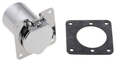 Zerostart 8606080 Weatherproof receptacle only - four hole square flange - chrome plated