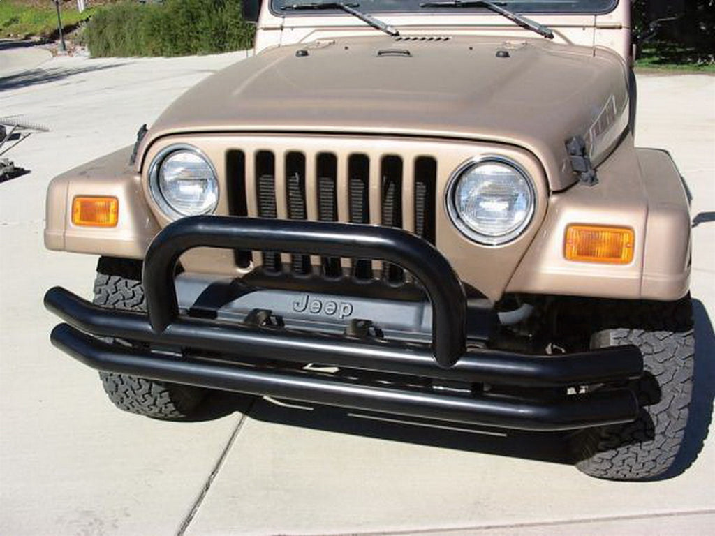 Rampage 8620 Front Double Tube Bumper for Select Jeep CJ5, Jeep CJ7, Jeep TJ, Jeep Wrangler