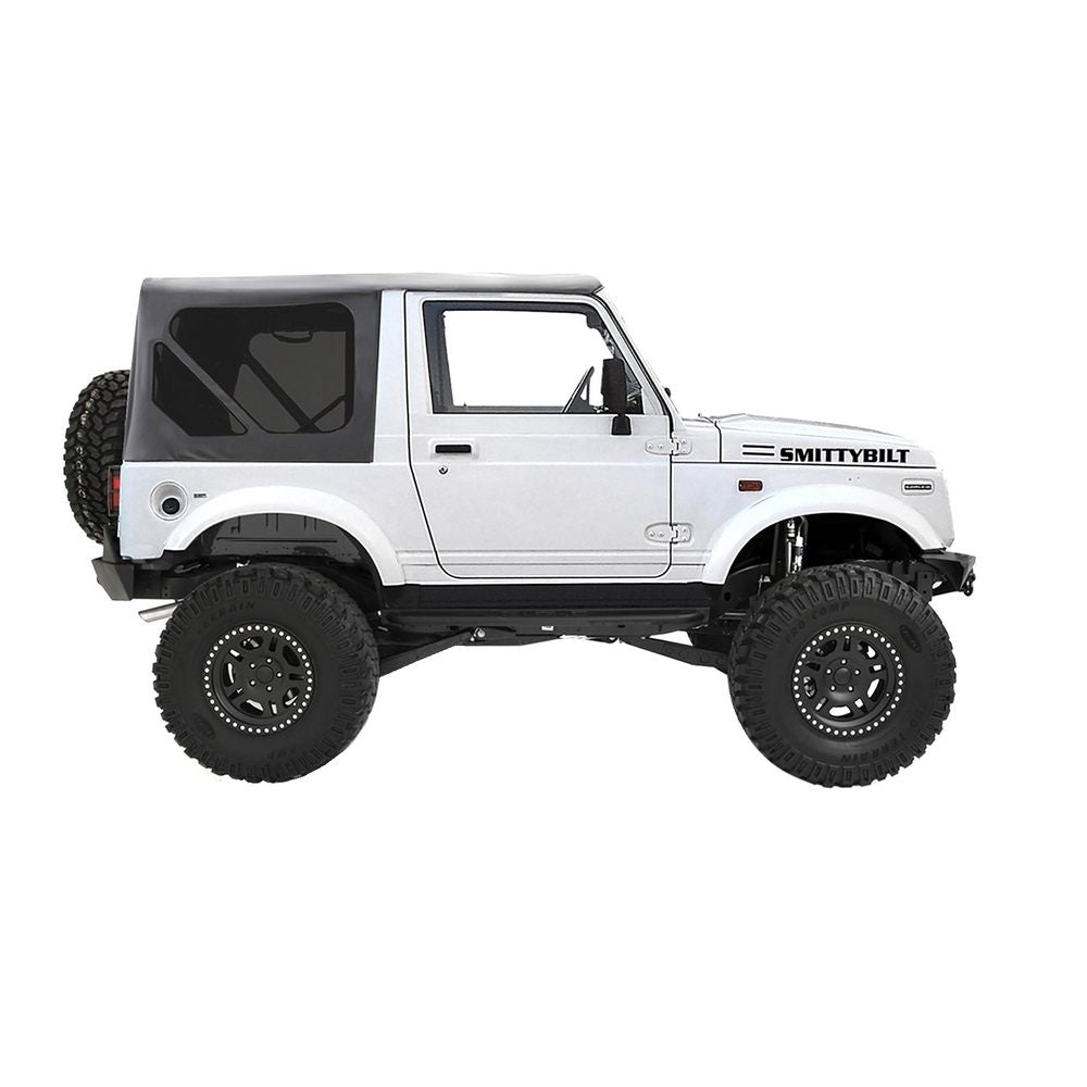 8694-Suzuki-Samurai-Oem-Repl-Soft-Top-Black-WZip-Out-Windowsblack-Denim