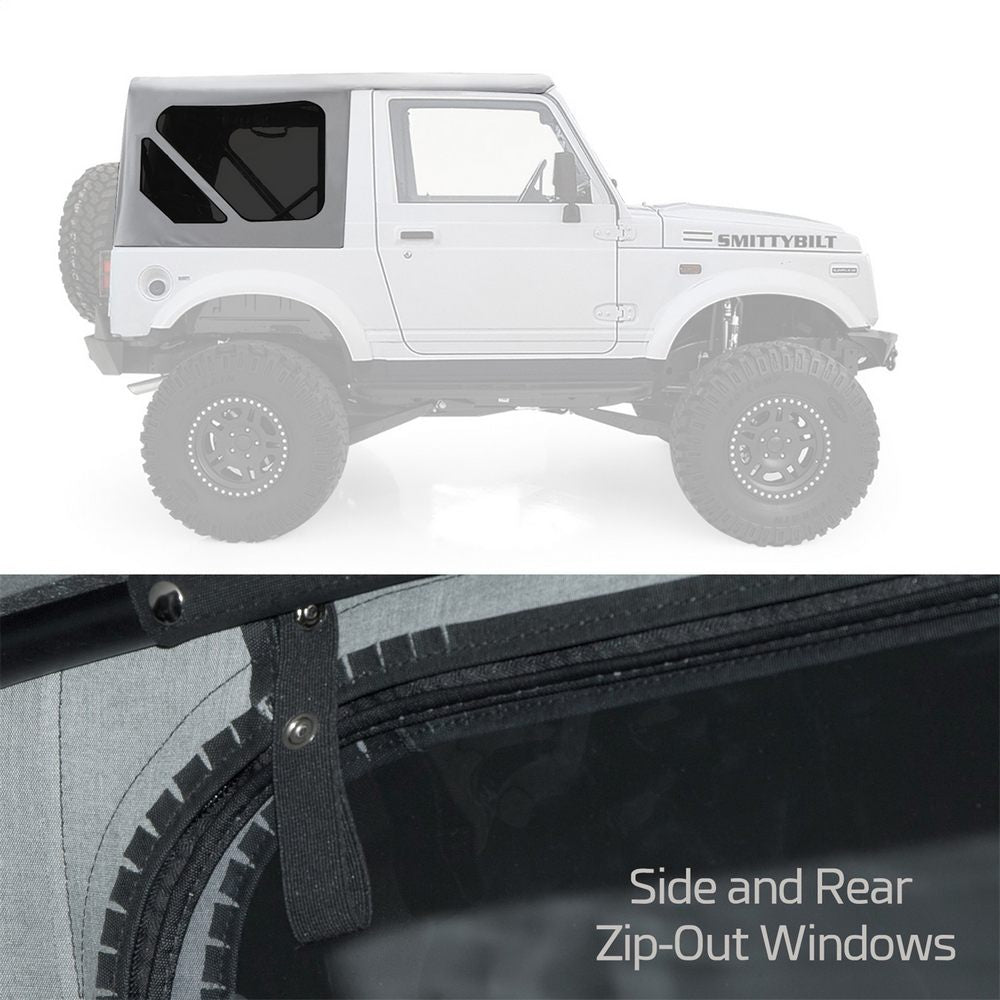 8694-Suzuki-Samurai-Oem-Repl-Soft-Top-White-WZip-Out-Windows