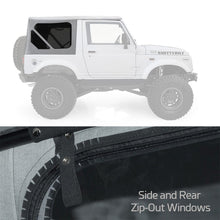 Load image into Gallery viewer, 8694-Suzuki-Samurai-Oem-Repl-Soft-Top-White-WZip-Out-Windows
