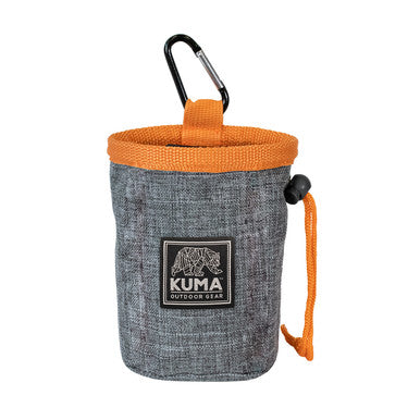 KUMA 869-KM-GDTP-OG Good Dog Treat Pouch - Heather Grey/Orange