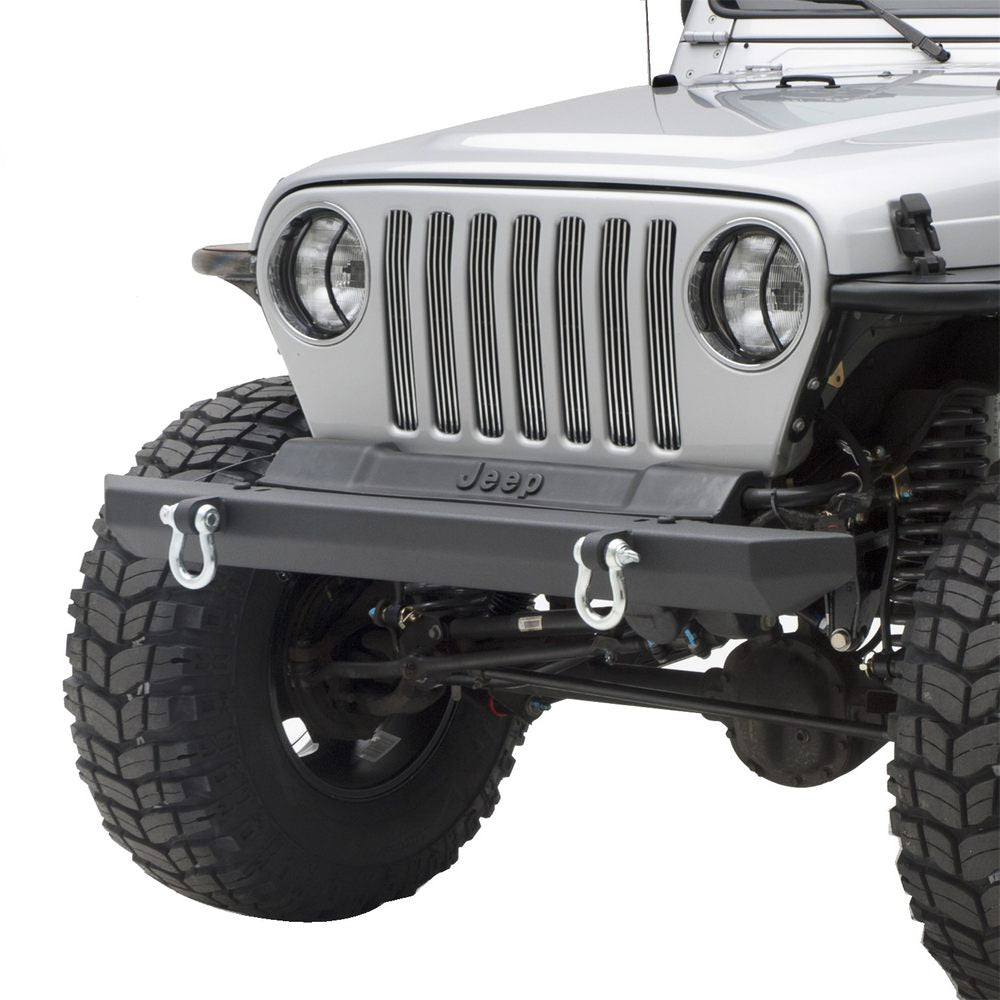 8706-Wrangler-YjTjLj-Src-Classic-Rock-Crawler-Front-Bumper-W-Drings;-Black-Powdercoat