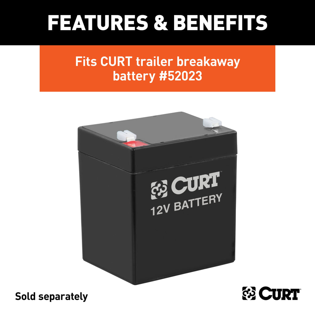 CURT 52090 5-7/8in. x 5-3/8in. x 3-1/2in. Breakaway Battery Case with Lockable Bar - Truck Part Superstore