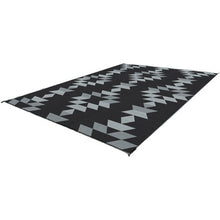 Load image into Gallery viewer, KUMA 879-KM-MB-GB-9 Monterrey Boho Outdoor Mat - 9&#39; x 9&#39; (Black/Grey)