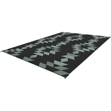 KUMA 879-KM-MB-SG-9 Monterrey Boho Outdoor Mat - 9' x 9' (Sage/Black)