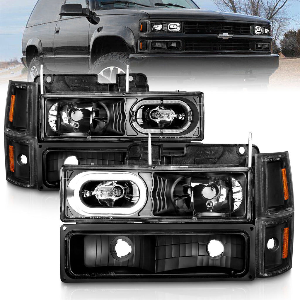88-98-Chevrolet-C1500-Crystal-Headlights-Black-Housing-W-Signal-And-Side-Marker-Lights