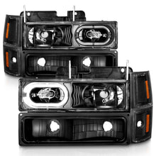 Load image into Gallery viewer, 88-98-Chevrolet-C1500-Crystal-Headlights-Black-Housing-W-Signal-And-Side-Marker-Lights