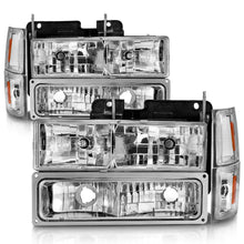 Load image into Gallery viewer, 88-98-Chevrolet-C1500-Crystal-Headlights-Chrome-W-Signal-And-Side-Marker-Lights