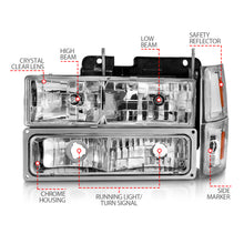 Load image into Gallery viewer, 88-98-Chevrolet-C1500-Crystal-Headlights-Chrome-W-Signal-And-Side-Marker-Lights