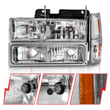 Load image into Gallery viewer, 88-98-Chevrolet-C1500-Crystal-Headlights-Chrome-W-Signal-And-Side-Marker-Lights