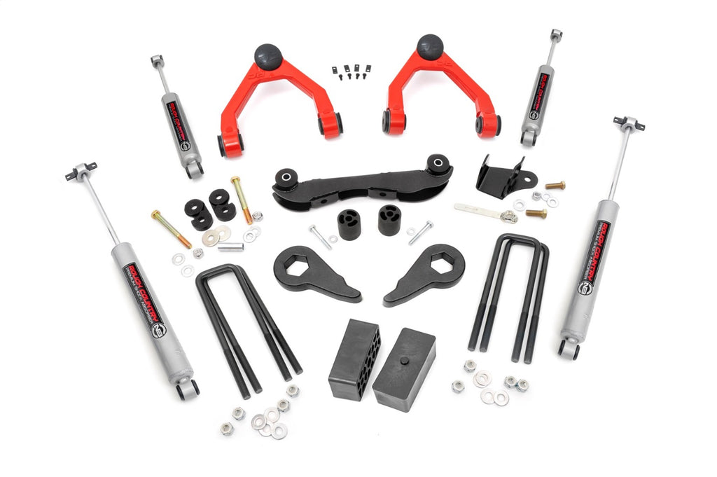 Rough Country 16530RED Suspension Lift Kit w/Shocks for Select Chevrolet Blazer, Chevrolet K1500, Chevrolet K1500 Suburban, Chevrolet Tahoe, GMC K1500, GMC K1500 Suburban, GMC Yukon