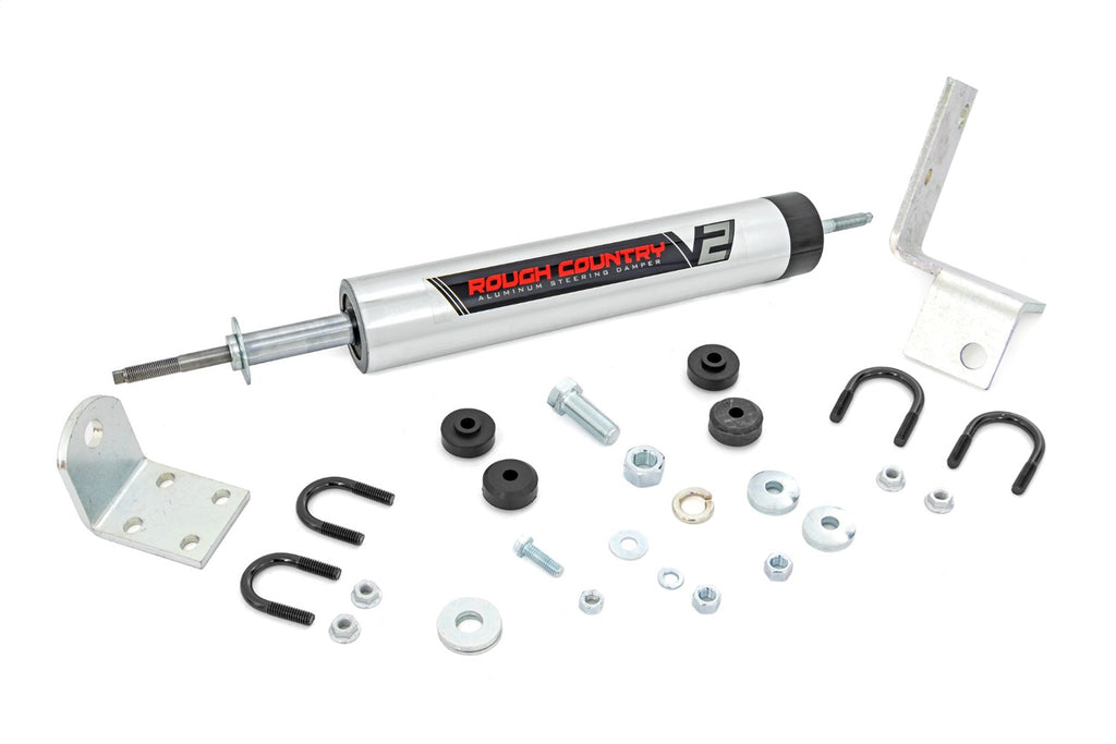 Rough Country 8732670 Steering Stabilizer for Select Chevrolet K1500, Chevrolet K1500 Suburban, Chevrolet K2500, Chevrolet K2500 Suburban, Chevrolet Silverado 1500, Chevrolet Silverado 2500, Chevrolet Suburban 1500, Chevrolet Suburban 2500, Chevrolet