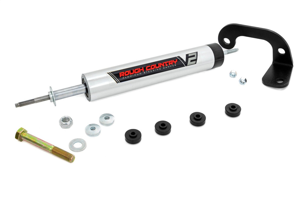 Rough Country 8737170 Steering Stabilizer for Select Chevrolet K1500, Chevrolet K1500 Suburban, Chevrolet Tahoe, GMC K1500, GMC K1500 Suburban, GMC Yukon