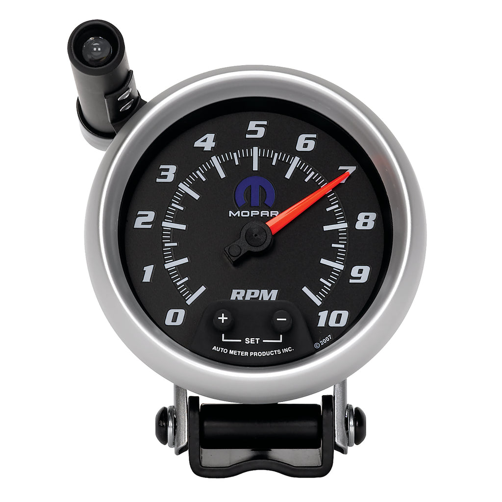 AutoMeter 880023 GAUGE, TACH, 3 3/4", 10K RPM, PEDESTAL W/ EXT. QUICK-LITE, BLACK, MOPAR