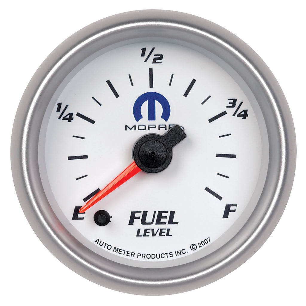 AutoMeter 880027 GAUGE, FUEL LEVEL, 2 1/16", 0-280O PROGRAMMABLE, WHITE, MOPAR