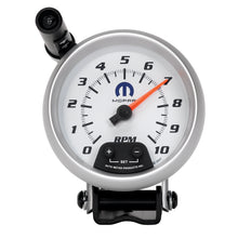 Load image into Gallery viewer, AutoMeter 880037 GAUGE, TACHOMETER, 3 3/4", 10K RPM, PEDESTAL W/ EXT. QUICK-LITE, WHITE, MOPAR