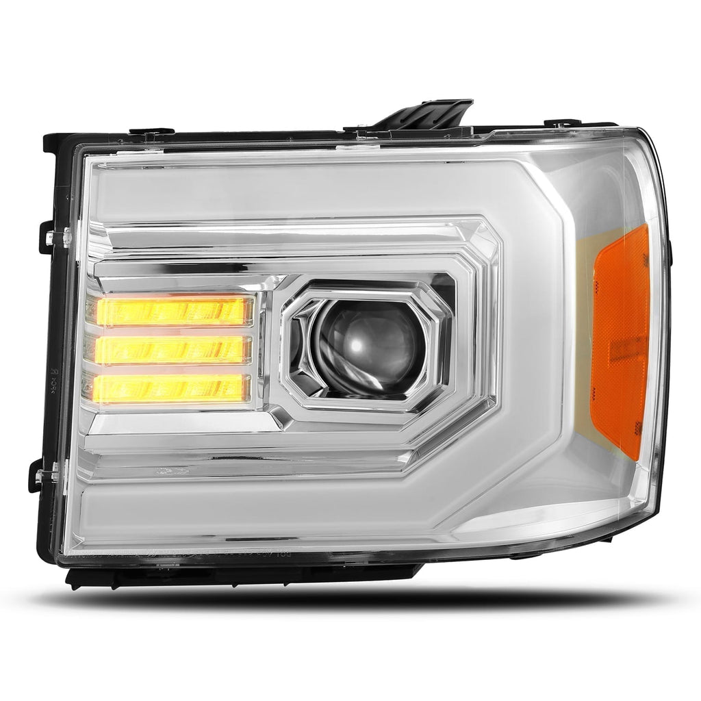 AlphaRex 880096 LED Projector Headlights in Chrome for Select GMC Sierra