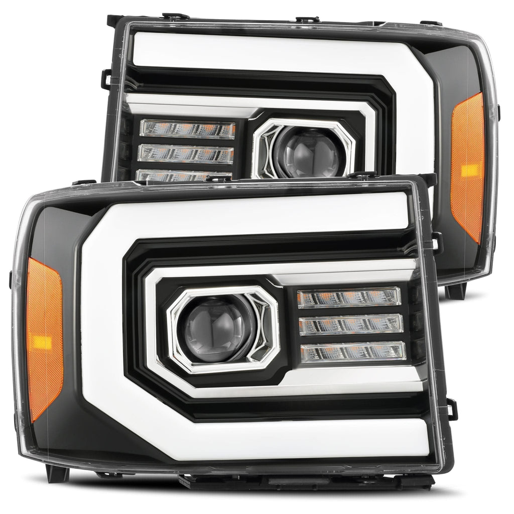AlphaRex 880097 LED Projector Headlights in Jet Black for Select GMC Sierra