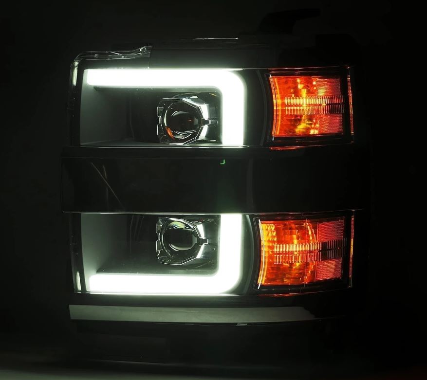AlphaRex 880099 Projector Headlights Chrome for Select Chevrolet Silverado 2500, Chevrolet Silverado HD, Chevrolet Silverado 3500, Chevrolet Silverado HD