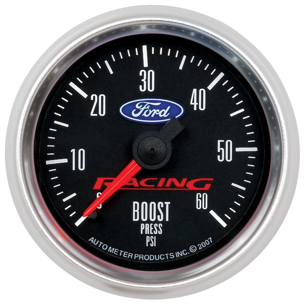 AutoMeter 880106 GAUGE, BOOST, 2 1/16", 60PSI, MECHANICAL, FORD RACING