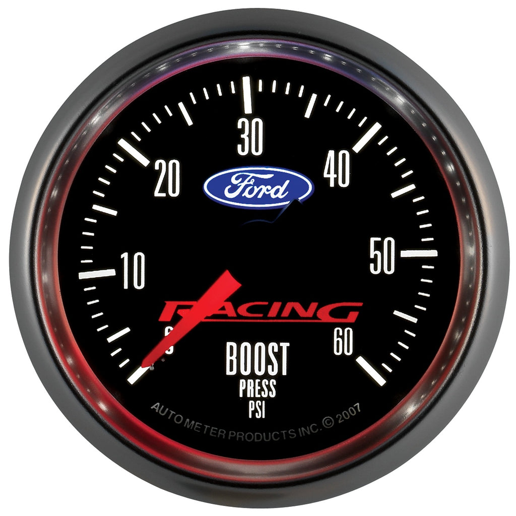 AutoMeter 880106 GAUGE, BOOST, 2 1/16", 60PSI, MECHANICAL, FORD RACING