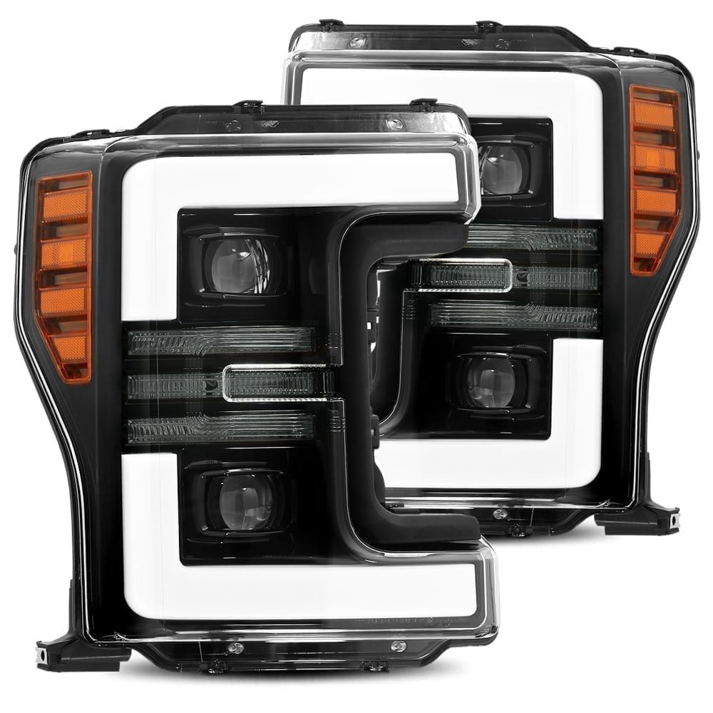 AlphaRex 880108 Projector Headlights Plank Style Design Gloss Black for Select Ford F-250 Super Duty, Ford F-350 Super Duty, Ford F-450 Super Duty, Ford F-550 Super Duty