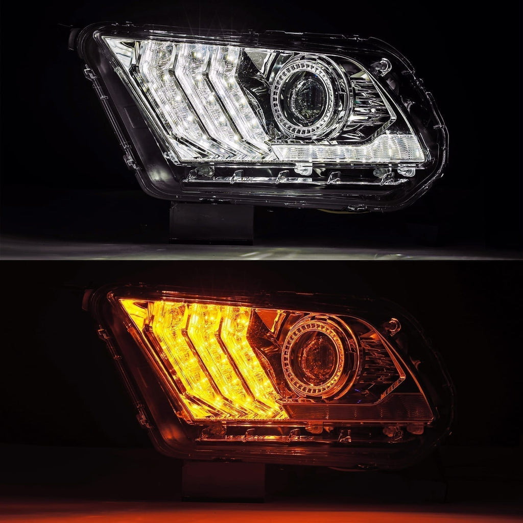 AlphaRex 880111 Projector Headlights Chrome for Select Ford Mustang