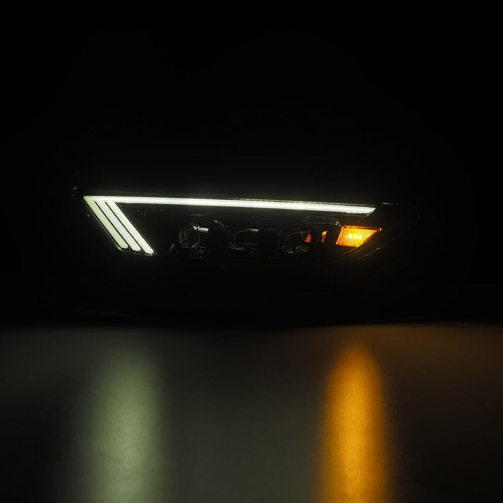 AlphaRex 880114 LED Projector Headlights in Alpha Black for Select Ford Mustang
