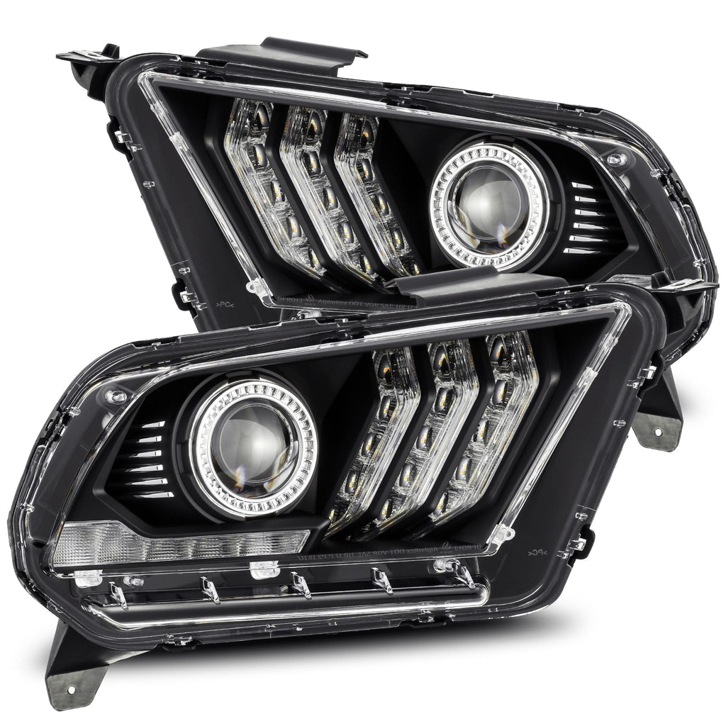 AlphaRex 880115 LED Projector Headlights in Black for Select Ford Mustang