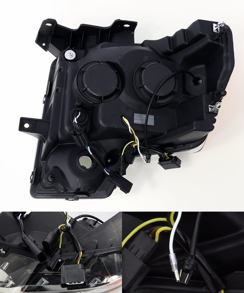 AlphaRex 880116 Projector Headlights Plank Style Design Gloss Black for Select Ford F-150