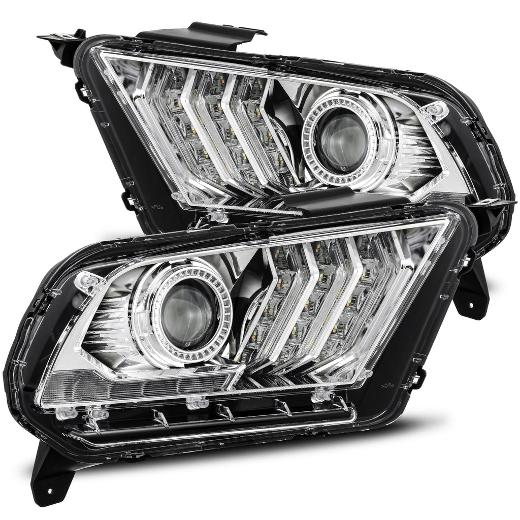 AlphaRex 880117 LED Projector Headlights in Chrome for Select Ford Mustang
