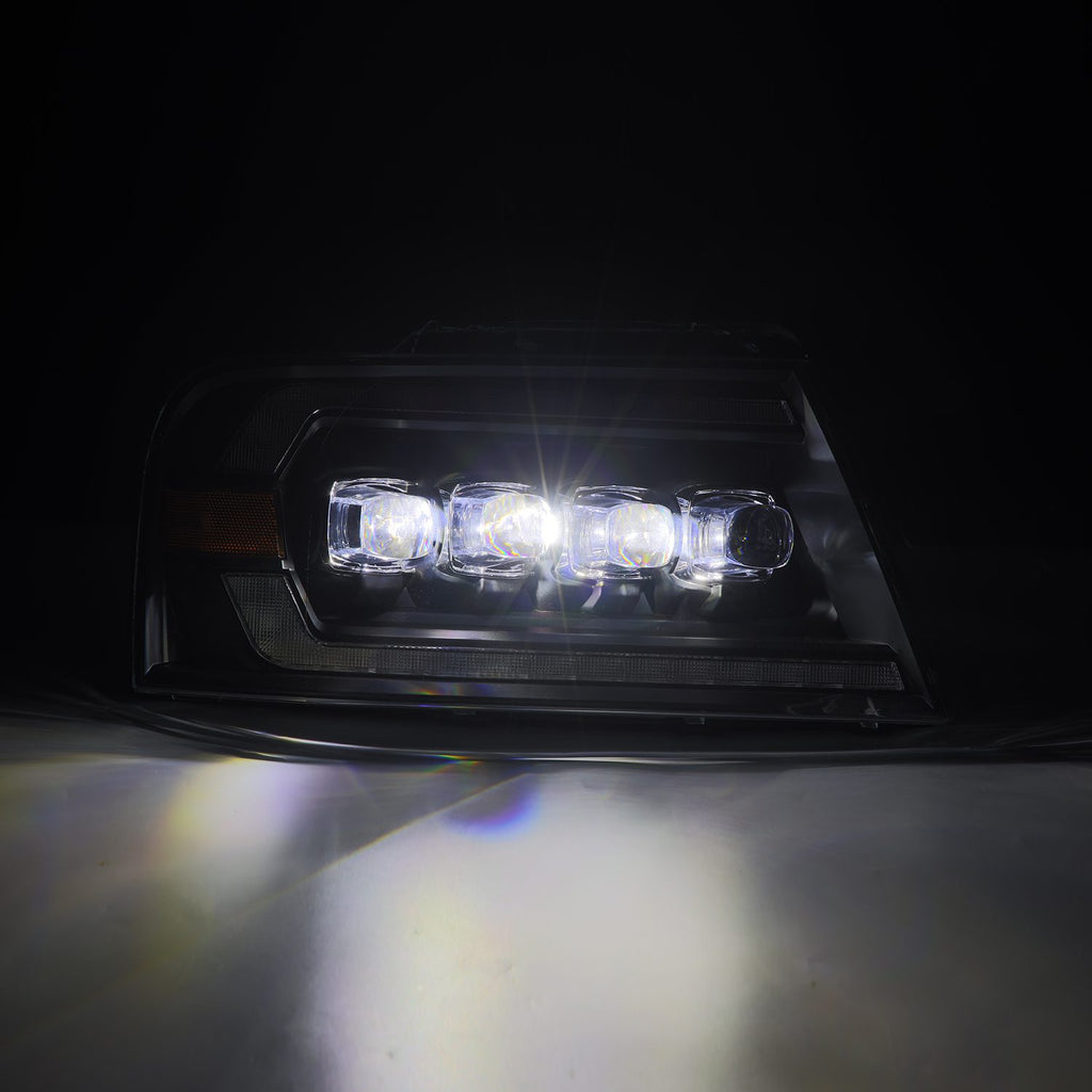 AlphaRex 880128 LED Projector Headlights in Black for Select Ford F-150, Lincoln Mark LT
