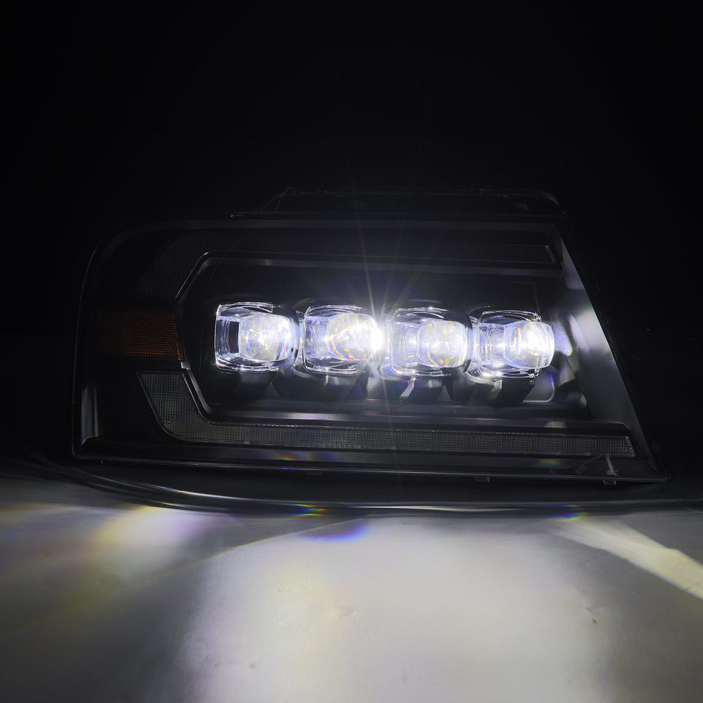 AlphaRex 880128 LED Projector Headlights in Black for Select Ford F-150, Lincoln Mark LT