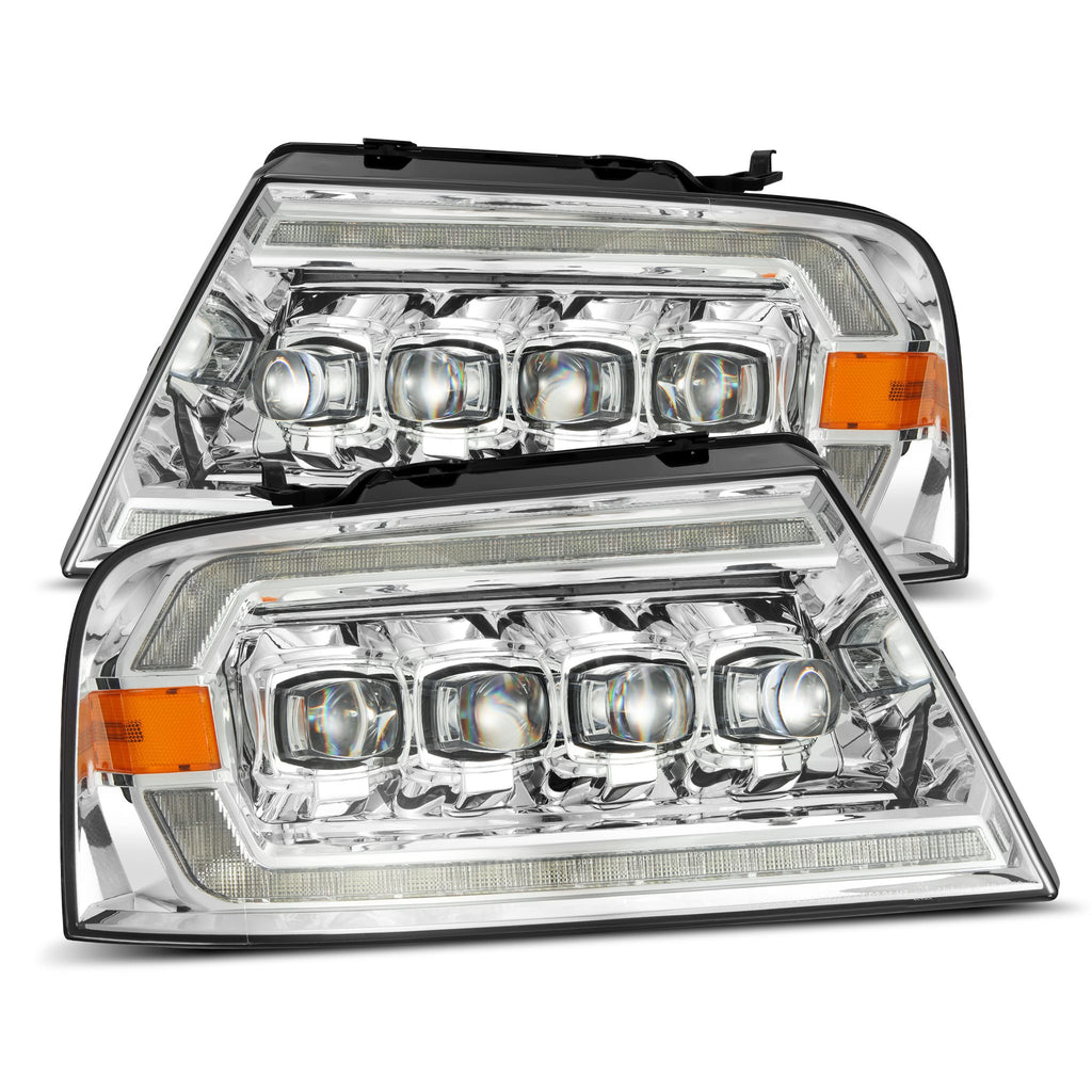 AlphaRex 880129 LED Projector Headlights in Chrome for Select Ford F-150, Lincoln Mark LT