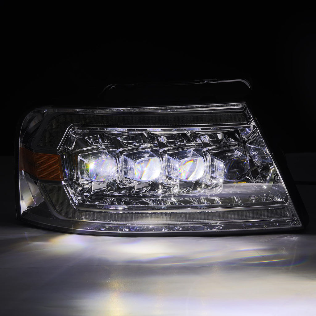 AlphaRex 880129 LED Projector Headlights in Chrome for Select Ford F-150, Lincoln Mark LT