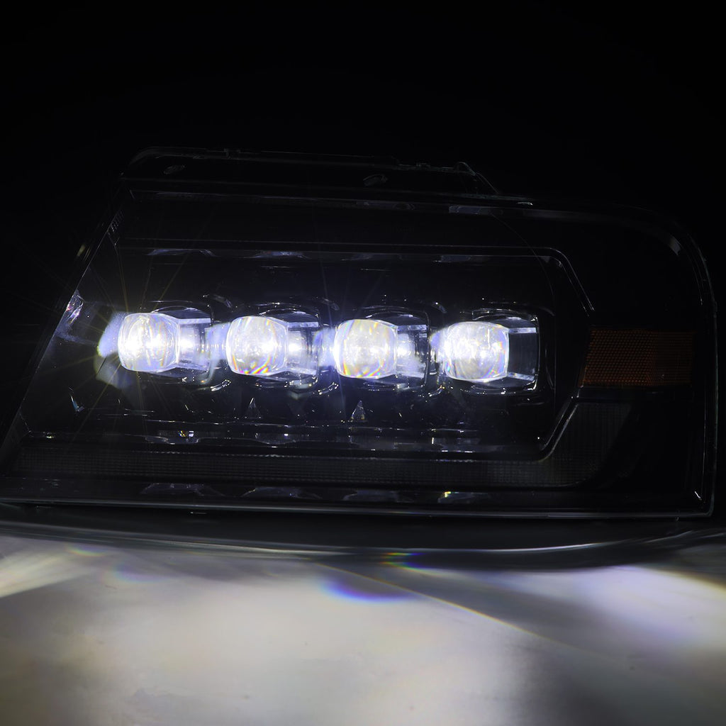 AlphaRex 880130 LED Projector Headlights in Alpha-Black for Select Ford F-150, Lincoln Mark LT