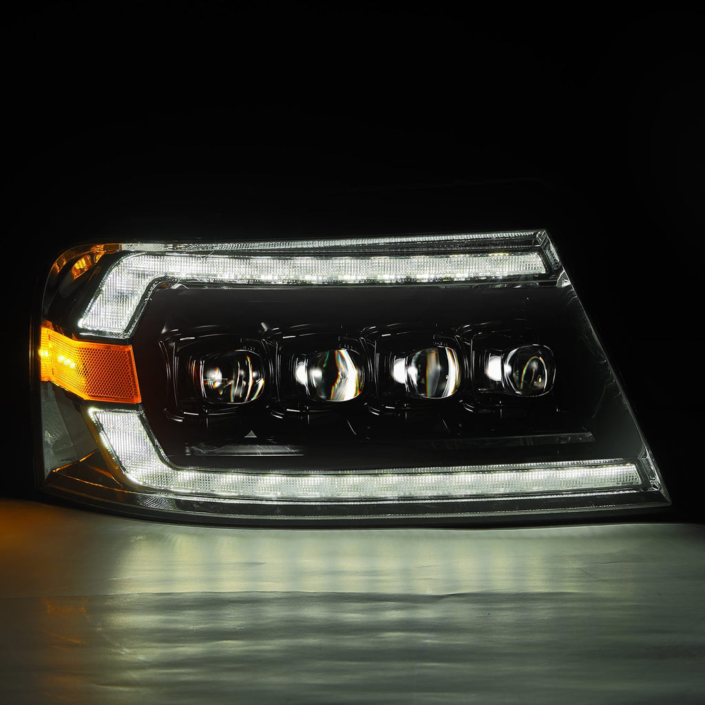 AlphaRex 880130 LED Projector Headlights in Alpha-Black for Select Ford F-150, Lincoln Mark LT