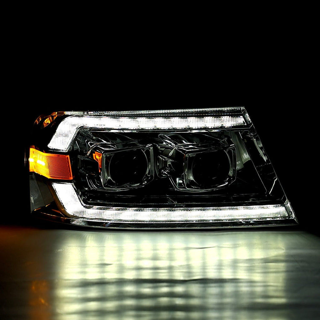 AlphaRex 880132 Projector Headlights Chrome for Select Ford F-150, Lincoln Mark LT