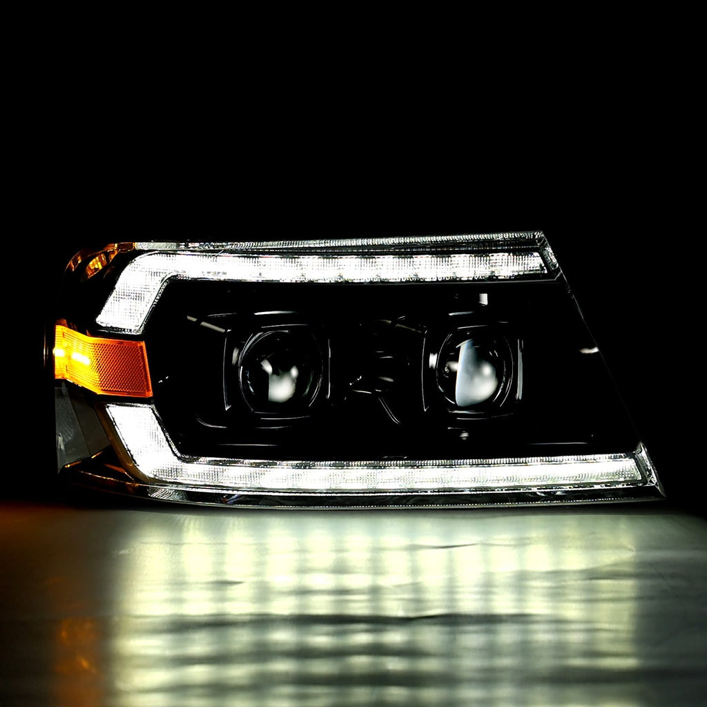 AlphaRex 880136 Projector Headlights Alpha-Black for Select Ford F-150, Lincoln Mark LT