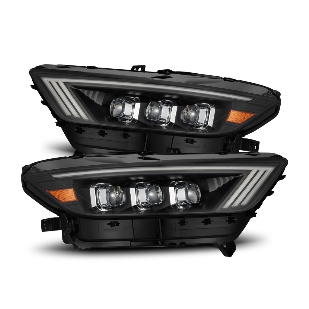 AlphaRex 880144 LED Projector Headlights in Black for Select Ford Mustang