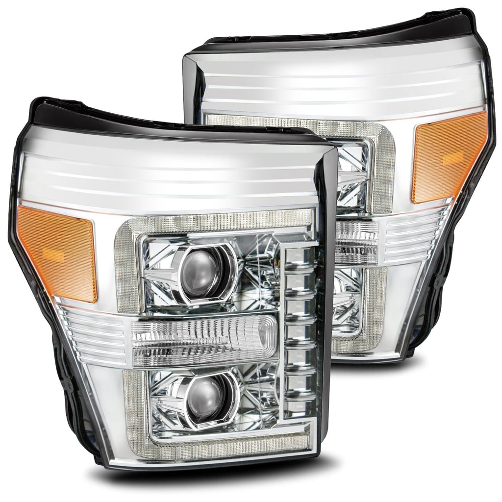 AlphaRex 880145 LED Projector Headlights in Chrome for Select Ford F-250 Super Duty, Ford F-350 Super Duty, Ford F-450 Super Duty, Ford F-550 Super Duty